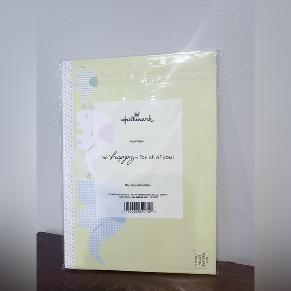 Hallmark Baby Newborn Congratulations Well Wishes Card Elephants - Picture 3 of 3